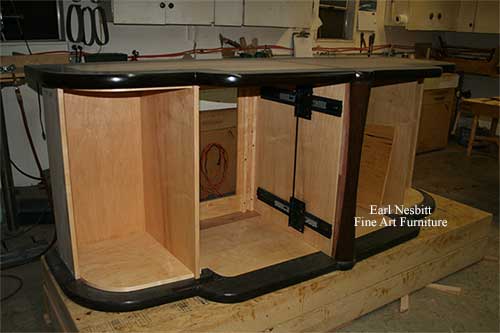 unfinished casework for this custom made art deco buffet